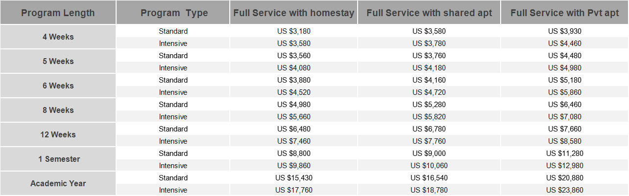 Tsinghua University Program Prices (NEW)